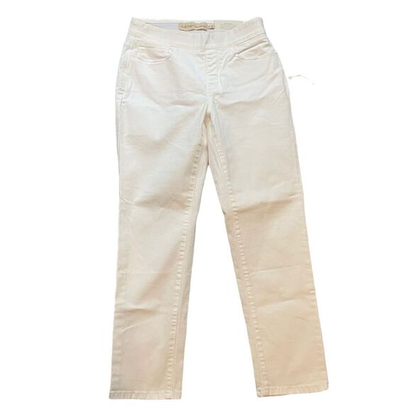 Soft Surroundings Straight Leg Pull On Ultimate Denim Relaxed White Jean Size PS - Picture 2 of 14